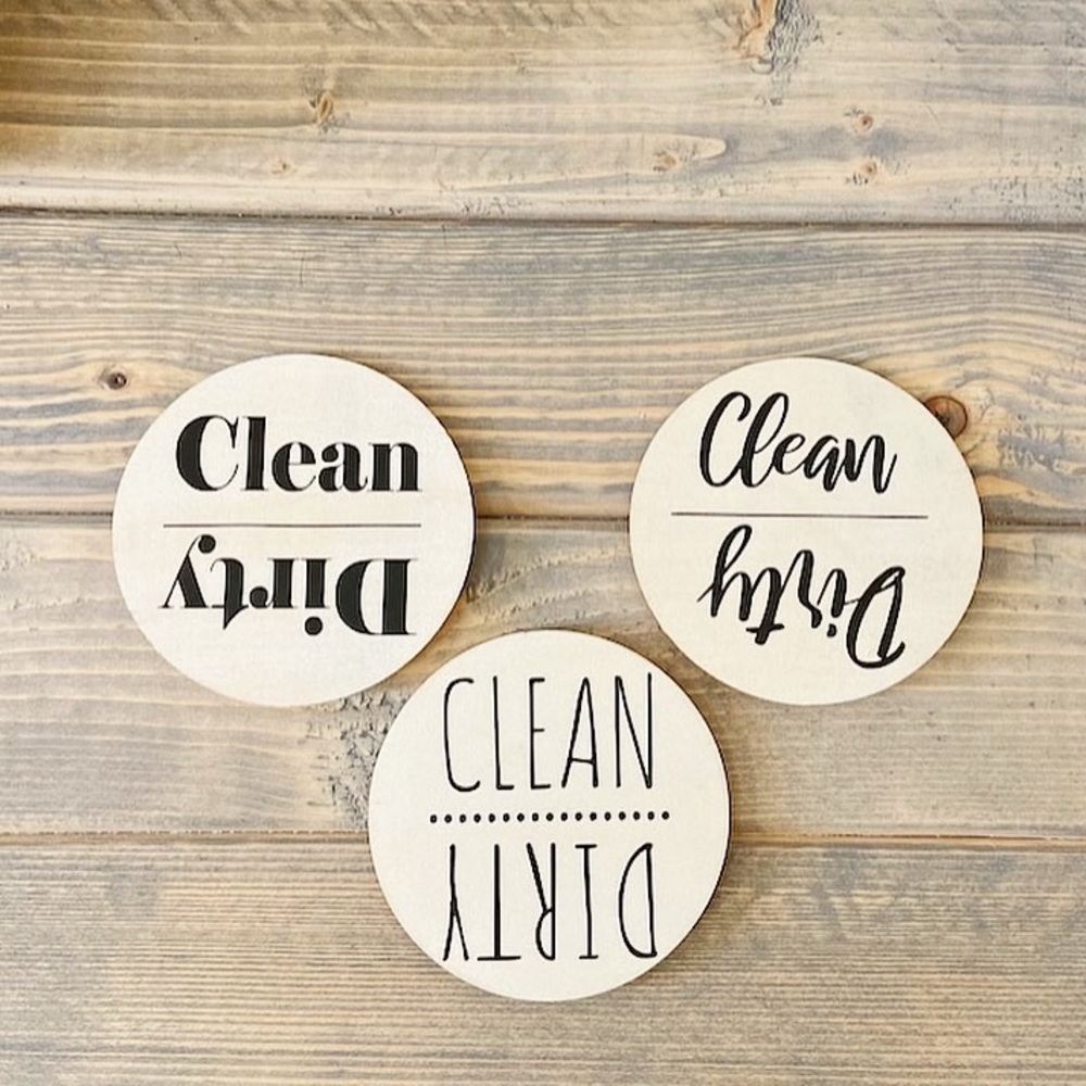 Farmhouse Rae Dunn Clean/Dirty Magnet for Kitchen